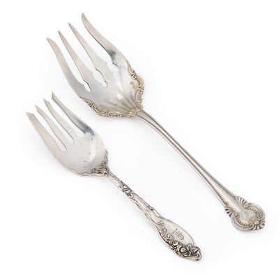Lot TWO AMERICAN STERLING SILVER SERVING FORKS