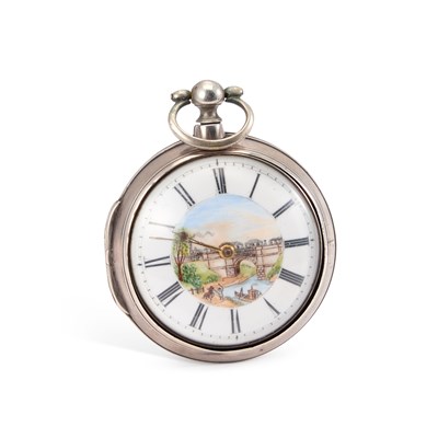 Lot 607 - A SILVER PAIR CASED POCKET WATCH