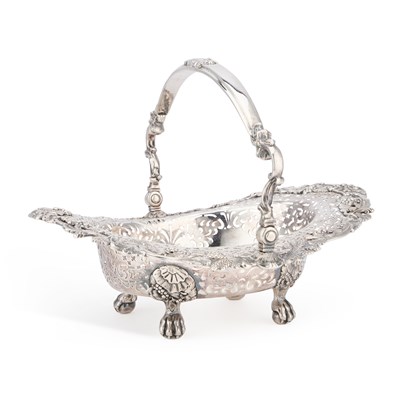 Lot A VERY RARE GEORGE II SILVER CAKE BASKET