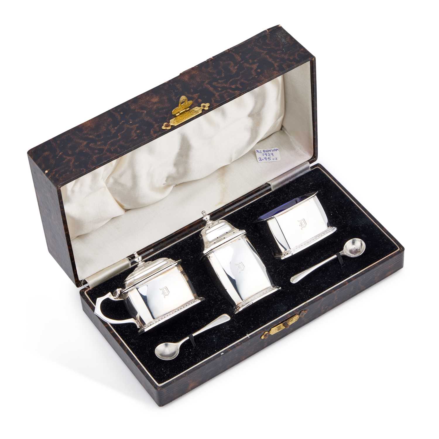 Lot 421 - A GEORGE VI SILVER CRUET SET