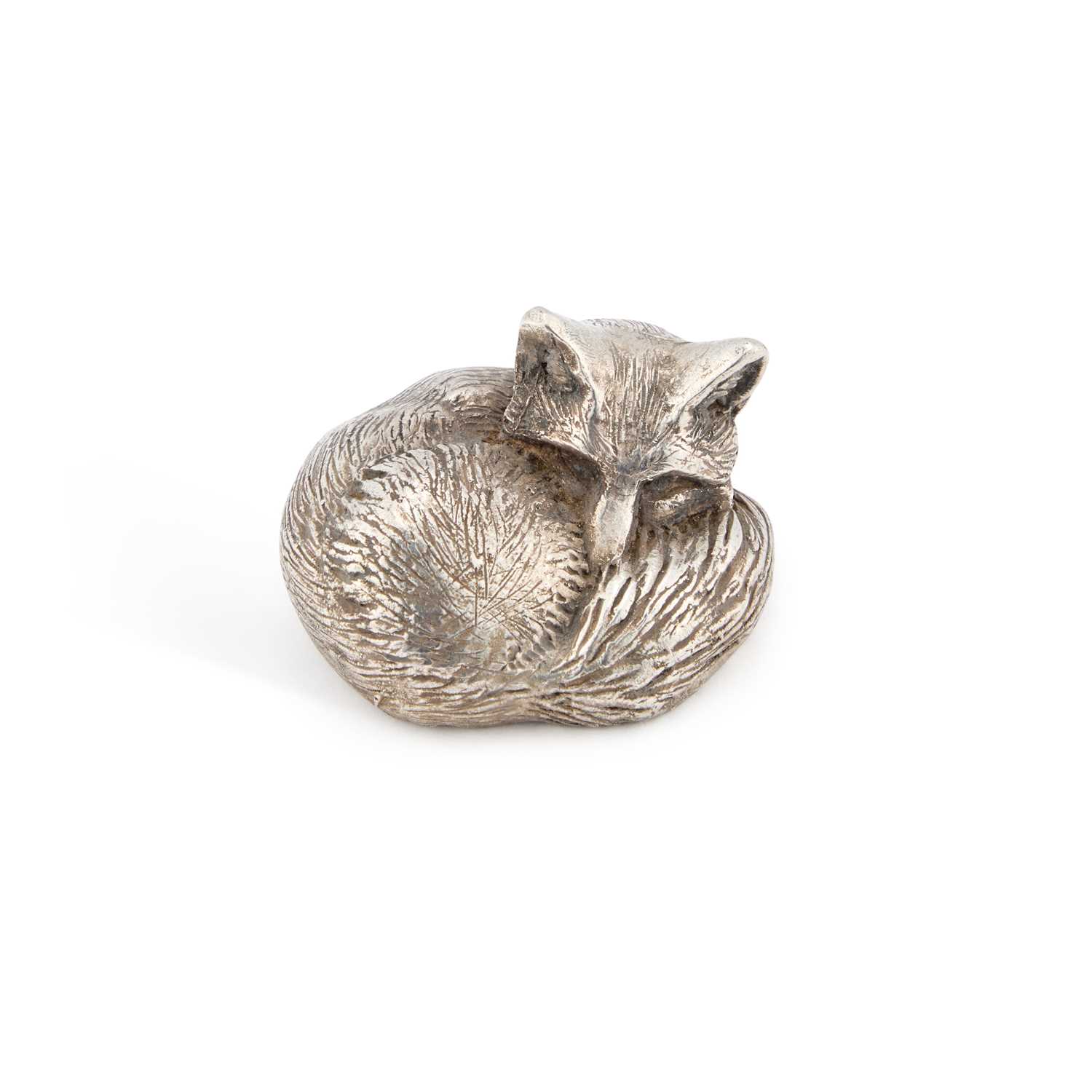 Lot 442 - A SILVER MODEL OF A FOX