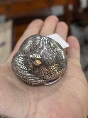 Lot 442 - A SILVER MODEL OF A FOX