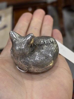 Lot 442 - A SILVER MODEL OF A FOX