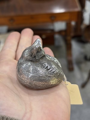 Lot 442 - A SILVER MODEL OF A FOX