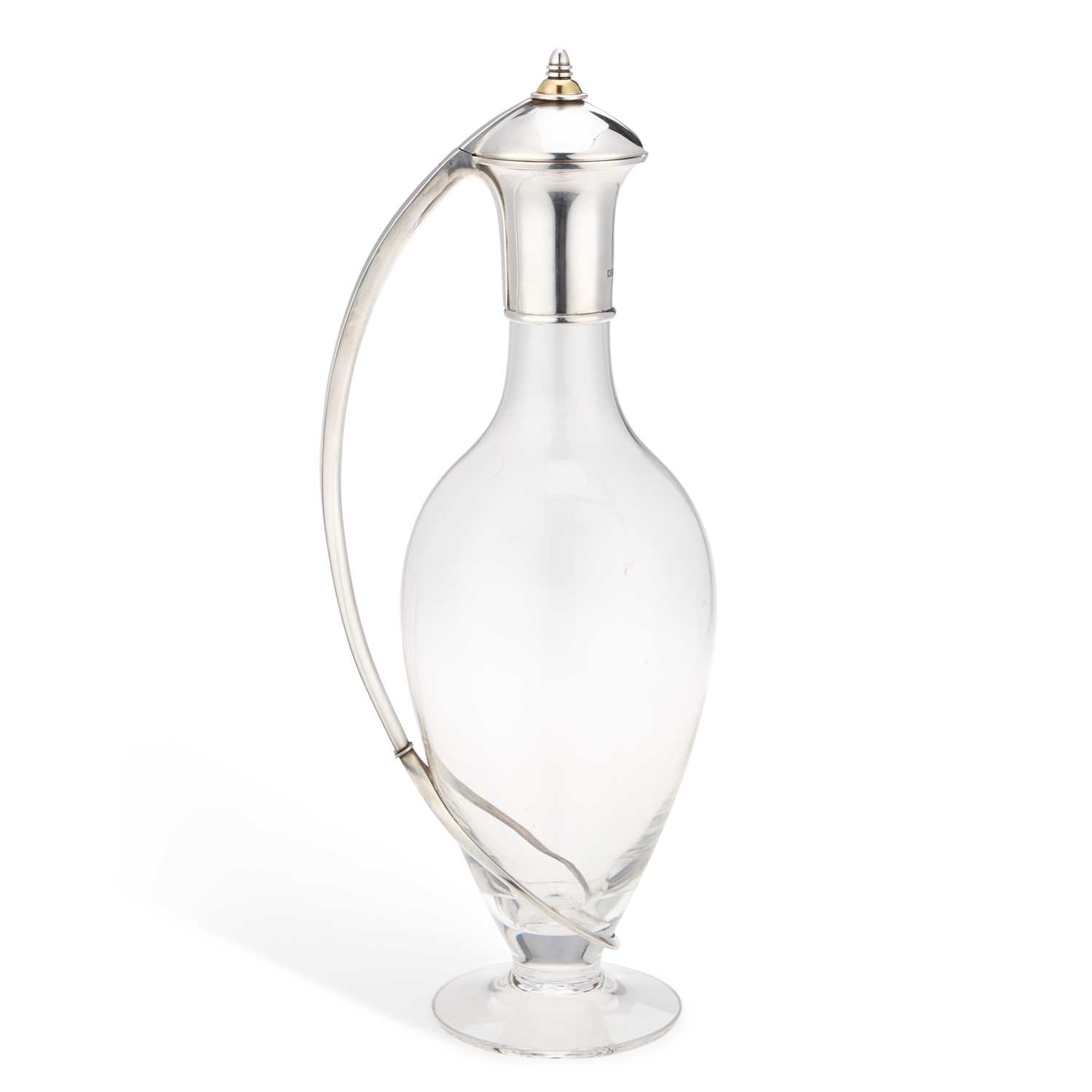 Lot AN ELIZABETH II SILVER-MOUNTED GLASS CLARET JUG