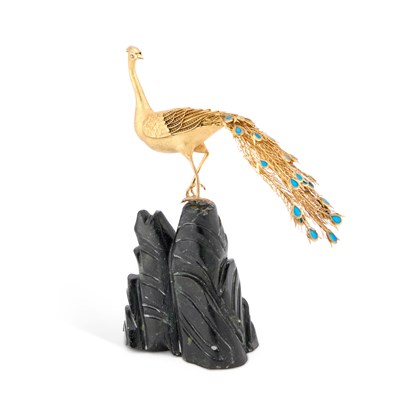 Lot A CHINESE SILVER-GILT LIMITED EDITION ‘PEKING PEACOCK’