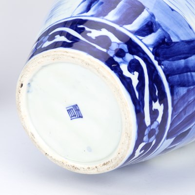 Lot 151 - A LARGE PAIR OF JAPANESE BLUE AND WHITE PORCELAIN VASES