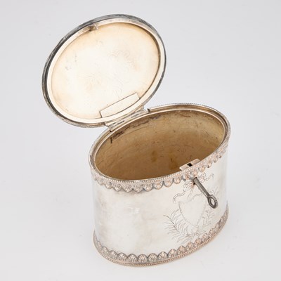 Lot 264 - A GEORGE III OLD SHEFFIELD PLATE TEA CADDY