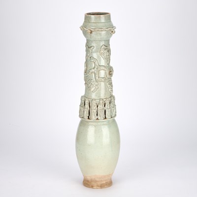 Lot 150 - A LARGE CHINESE CELADON FUNERAL VASE