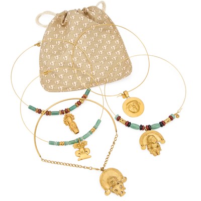 Lot FIVE REPLICA PRE-COLUMBIAN NECKLACES