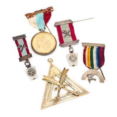 Lot A GROUP OF MASONIC JEWELS