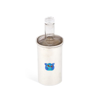 Lot A LIBERTY & CO SILVER-MOUNTED AND ENAMEL SCENT BOTTLE