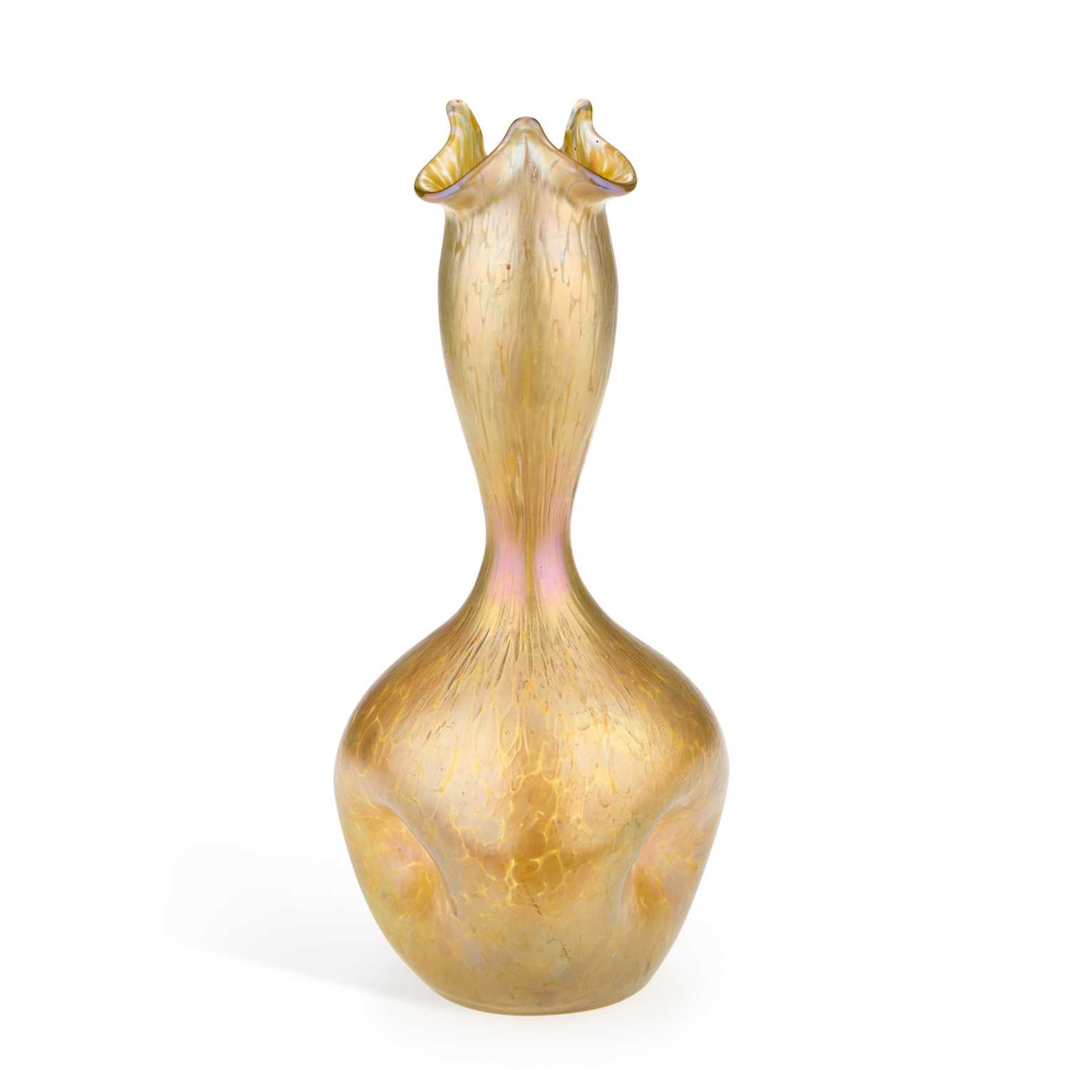 Lot 55 - A LOETZ GOLD PAPILLON GLASS VASE