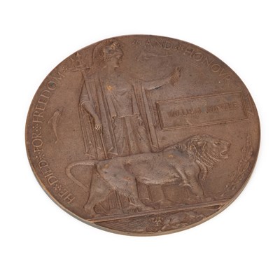 Lot A FIRST WORLD WAR DEATH PLAQUE