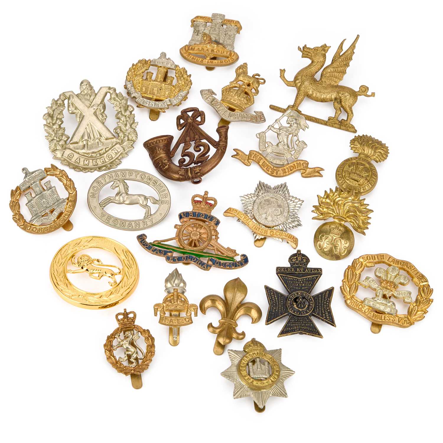 Lot 26 - A GROUP OF MILITARY CAP BADGES