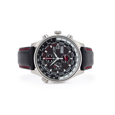 Lot 586 - A GENTS STEEL CITIZEN RED ARROWS STRAP WATCH