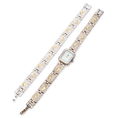 Lot 217 - A LADY'S BROOKS & BENTLEY BRACELET WATCH AND MATCHING BRACELET