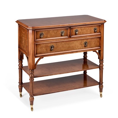 Lot 340 - A GOOD QUALITY PERIOD STYLE WALNUT SIDE TABLE