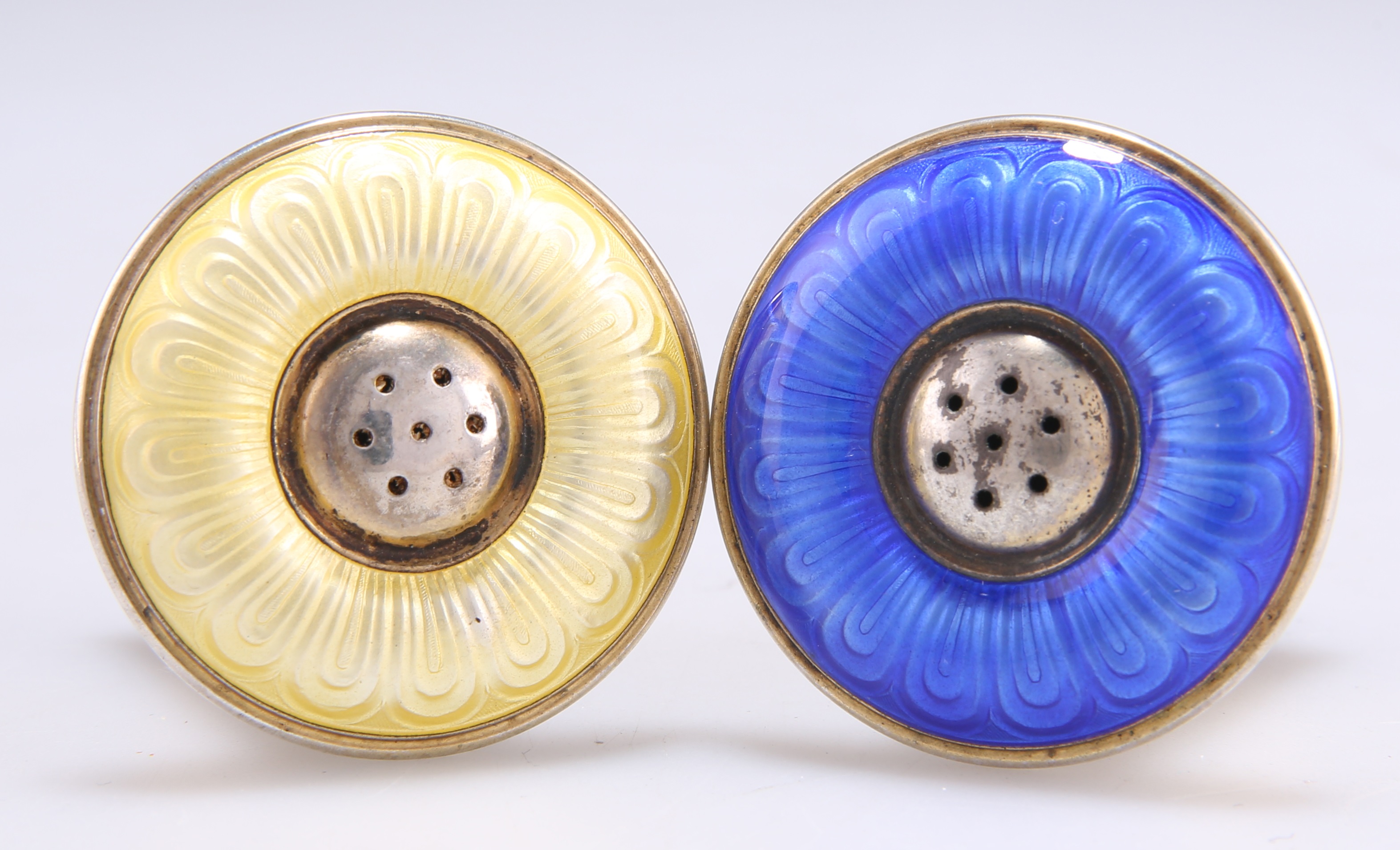 Lot 1045 A PAIR OF NORWEGIAN SILVER AND ENAMEL