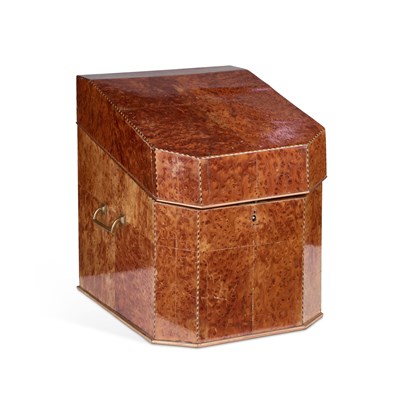 Lot 346 - A LARGE YEW WOOD DECANTER BOX