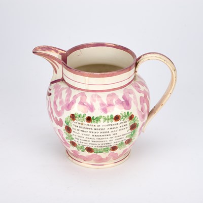 Lot 108 - AN EARLY 19TH CENTURY SUNDERLAND LUSTRE JUG