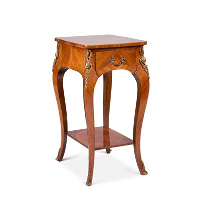 Lot 329 - A FRENCH FLORAL MARQUETRY SIDE TABLE
