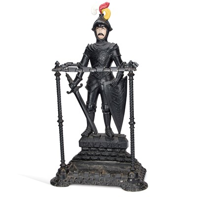 Lot 314 - A PAINTED CAST IRON 'KNIGHT' STICKSTAND