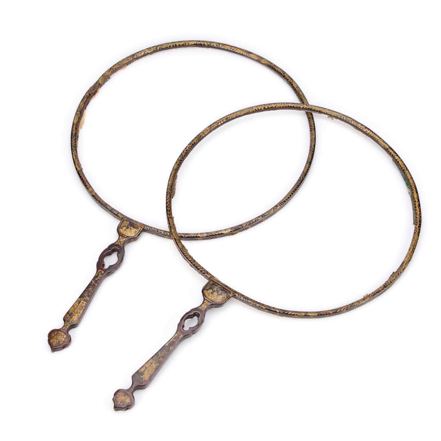 Lot 220 - A PAIR OF CHINESE LACQUER FACE SCREENS