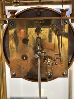 Lot 951 - A RARE EARLY 20TH CENTURY ELECTRIC FOUR-GLASS MANTEL CLOCK