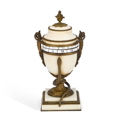 Lot 953 - A FRENCH WHITE MARBLE AND ORMOLU ANNULAR DIAL CLOCK
