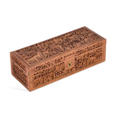 Lot A CHINESE CARVED WOOD BOX
