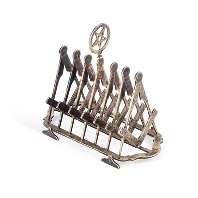 Lot MASONIC INTEREST: A VICTORIAN SILVER-PLATED TOAST RACK