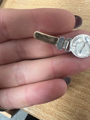 Lot 754 - AN ARTS AND CRAFTS SILVER AND ENAMEL PANEL BRACELET