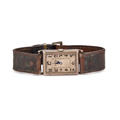 Lot 609 - A RARE GENTS SILVER UNIVERSE SELF-WINDING STRAP WATCH