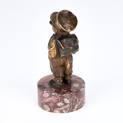 Lot 796 - AN EARLY 20TH CENTURY BERGMAN COLD-PAINTED BRONZE FIGURAL TABLE LIGHTER