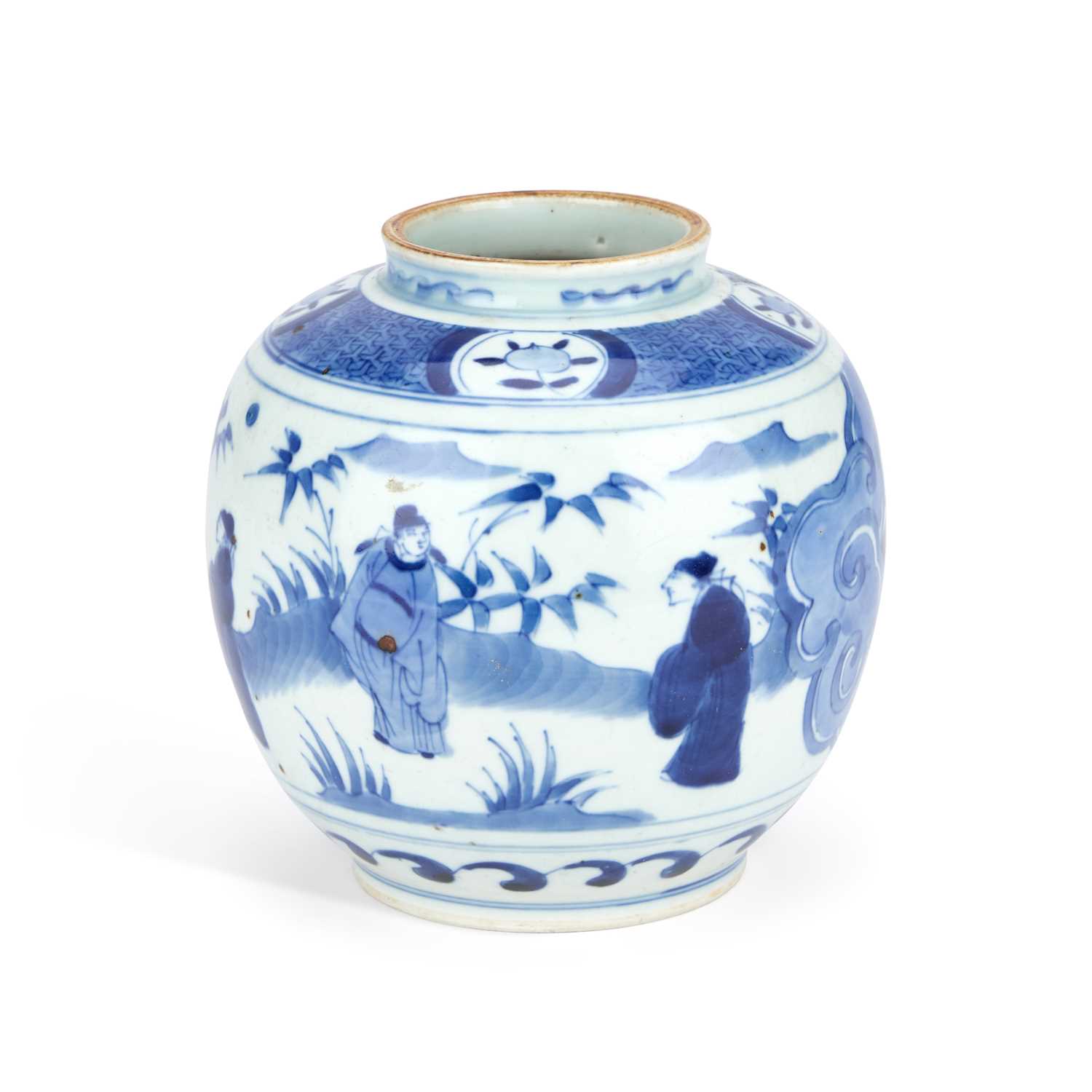 Lot A CHINESE BLUE AND WHITE PORCELAIN JAR