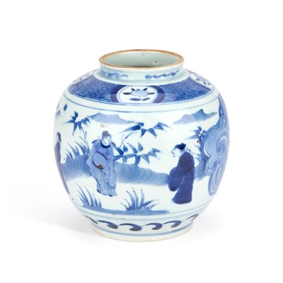 Lot A CHINESE BLUE AND WHITE PORCELAIN JAR