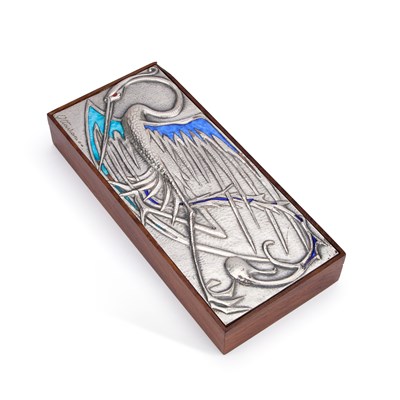 Lot 341 - OTTAVIANA, AN ITALIAN ROSEWOOD BOX WITH SILVER AND ENAMEL COVER