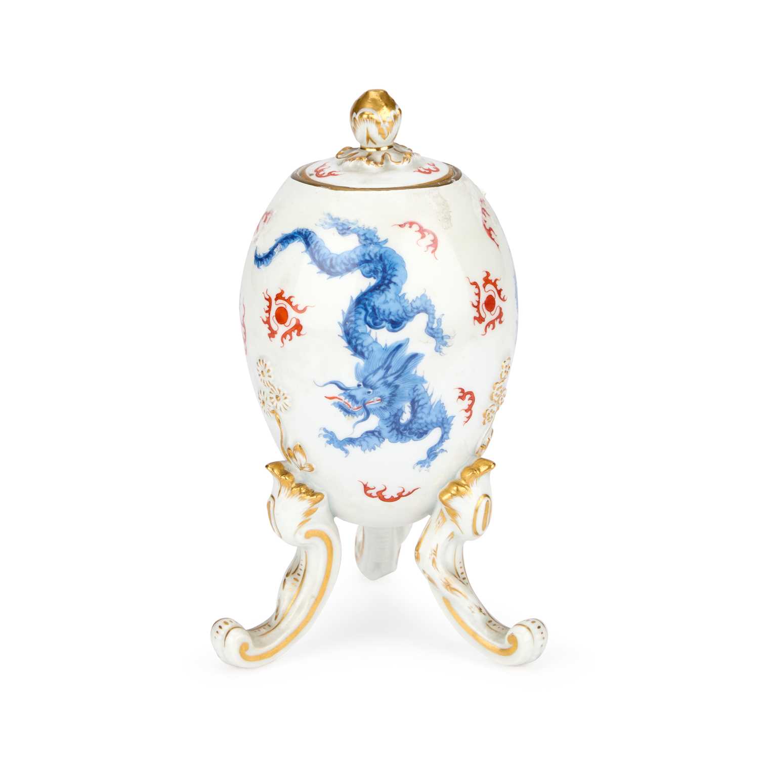 Lot A MEISSEN 'DRAGON' VASE AND COVER
