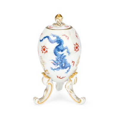 Lot A MEISSEN 'DRAGON' VASE AND COVER