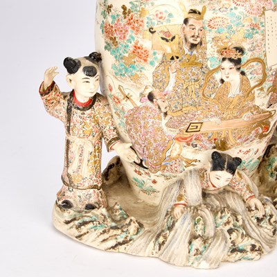 Lot 145 - A PAIR OF JAPANESE SATSUMA VASES