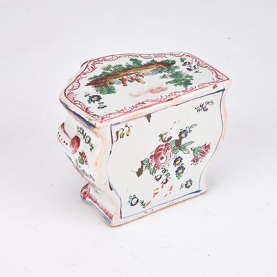Lot 68 - A FRENCH FAIENCE MINIATURE COMMODE