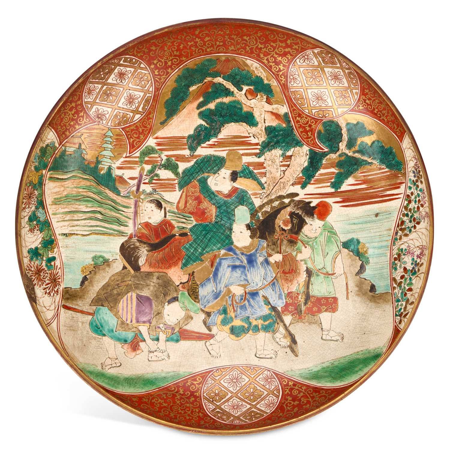 Lot 655 - A LARGE JAPANESE SATSUMA CHARGER