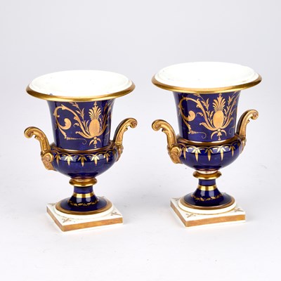 Lot 84 - A PAIR OF 19TH CENTURY ENGLISH PORCELAIN VASES