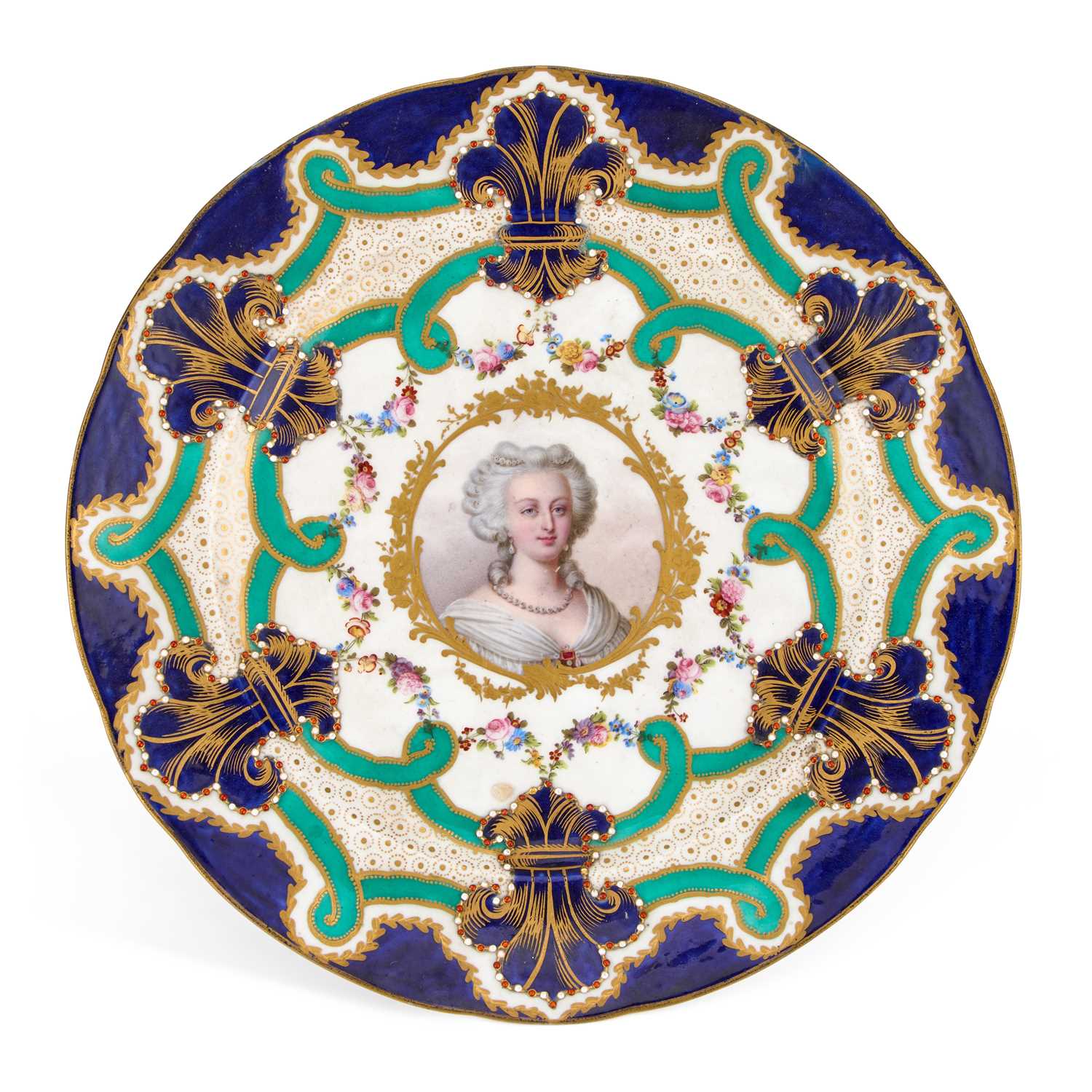 Lot 154 - A SÈVRES STYLE PORCELAIN PLATE