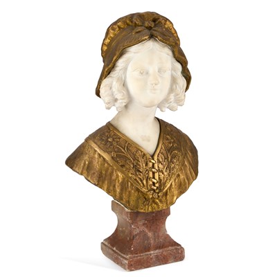 Lot 983 - AN ITALIAN WHITE MARBLE AND ORMOLU-MOUNTED BUST