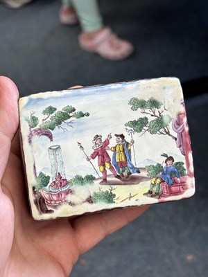 Lot 775 - A RARE SILVER AND ENAMEL SNUFF BOX, CIRCA 1730