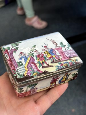 Lot 775 - A RARE SILVER AND ENAMEL SNUFF BOX, CIRCA 1730