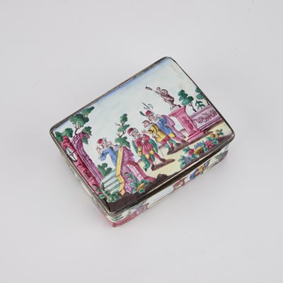 Lot 775 - A RARE SILVER AND ENAMEL SNUFF BOX, CIRCA 1730