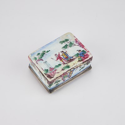 Lot 775 - A RARE SILVER AND ENAMEL SNUFF BOX, CIRCA 1730